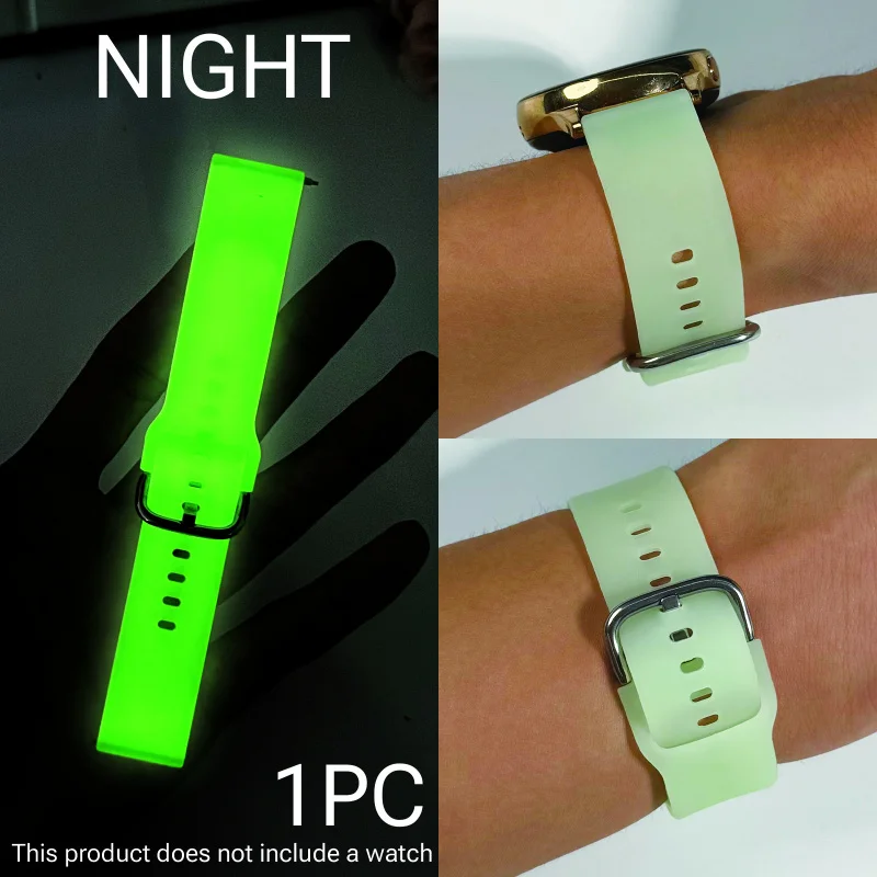 Pasek fluorescencyjny z interfejsem 18mm/20mm/22mm do Samsung Galaxy Watch 7, zamiennik paska do zegarków Huawei/Huami/Garmin — zdjęcie produktu 3