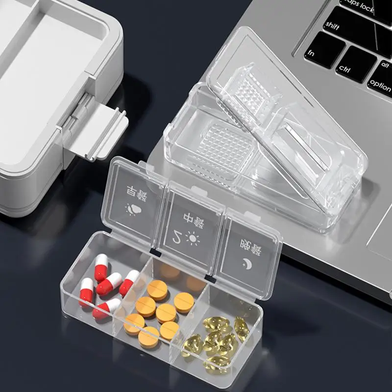 Organizador de pastillas de viaje, contenedor organizador de tabletas, caja pequeña de medicamentos, dispensador semanal de pastillas para familiares, amigos y colegas