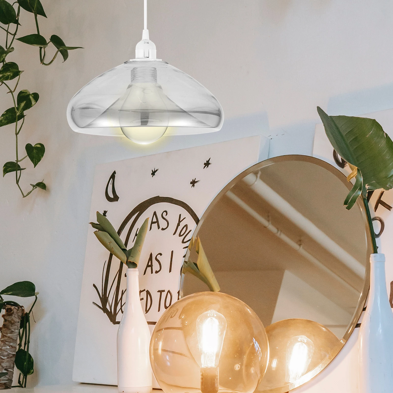 

Glass Ceiling Lampshade G9 Decorative Light Cover Modern Replacement Lamp Shade for Bedroom Hotel Restaurant Living Room Indoor