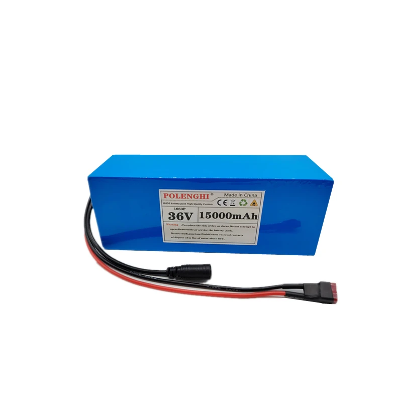 High capacity T plug 36V 15-20Ah 10S3P 18650rechargeable lithium-ion battery pack with built-in intelligent BMS protection board