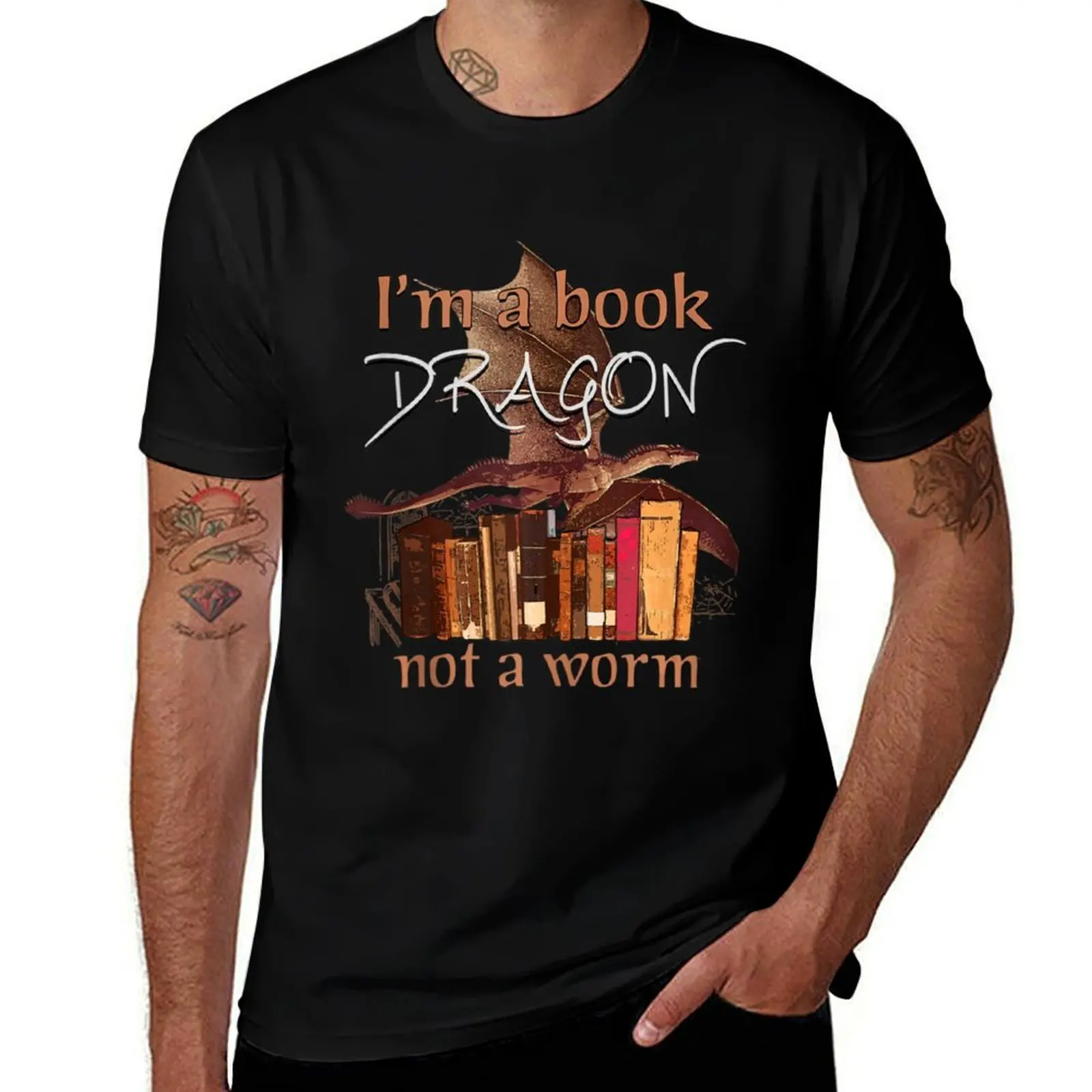 

Im A Book Dragon Not A Worm Book Lovers Reading Gift Qbawm T-Shirt Outdoor Sports Lightweight Tee