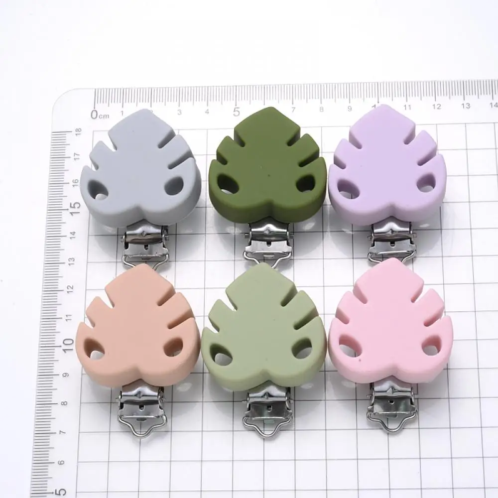 1Pcs Silicone Leaves Pacifier Clips Baby Teethers Food Grade Silicone Beads For Feeding Pacifier Chain Making BPA Free