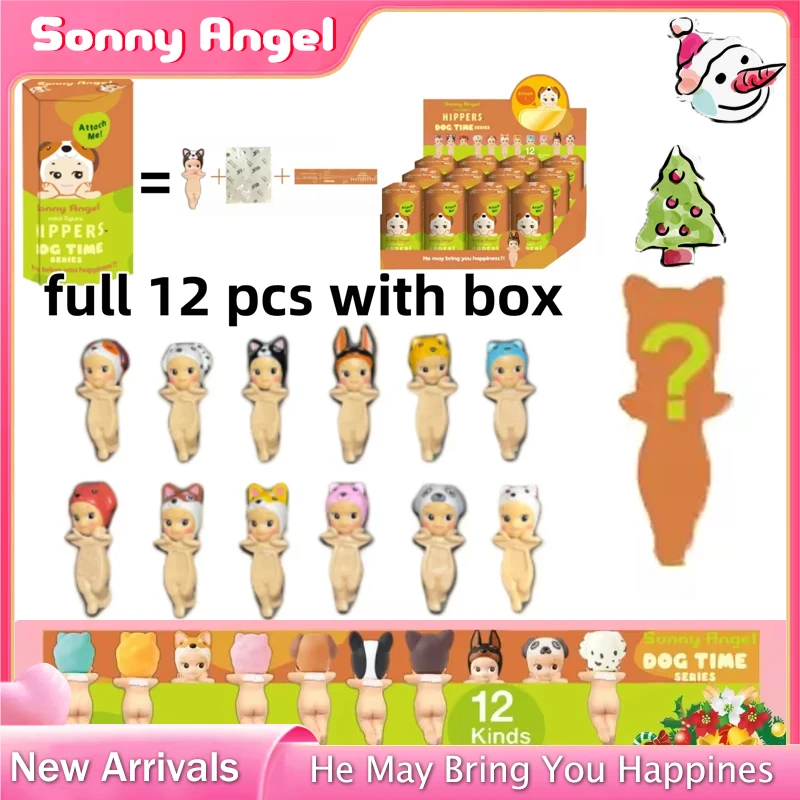 Sonny Angel Dog Time Hipper Series Lucky Pomeranian Anime Figures Ornaments Phone Dolls Christmas Children Gift