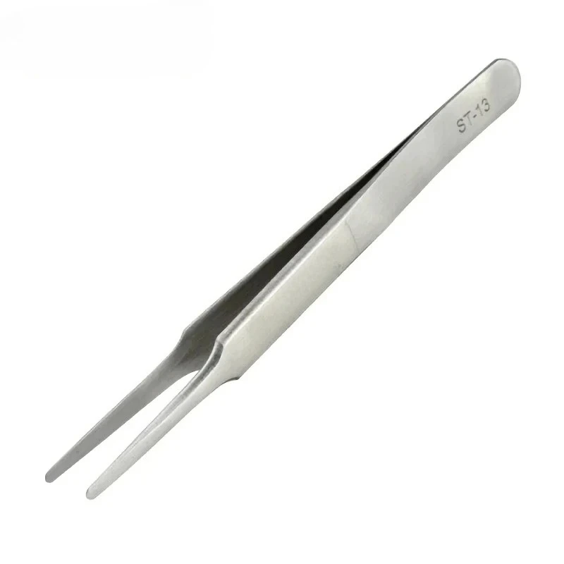 (115mm) High Precision Tweezers Stainless Steel Non-magnetic Acid-proof Pincers  Eyelashes Beauty Manicure Tools