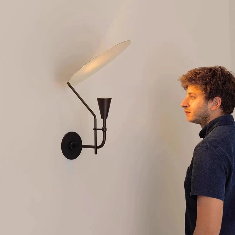 

Nordic Designer Black Wrought Iron Wall Lamps Living Room Bedroom Restaurant Kitchen Creativity Minimalist Modern Sconces Lights