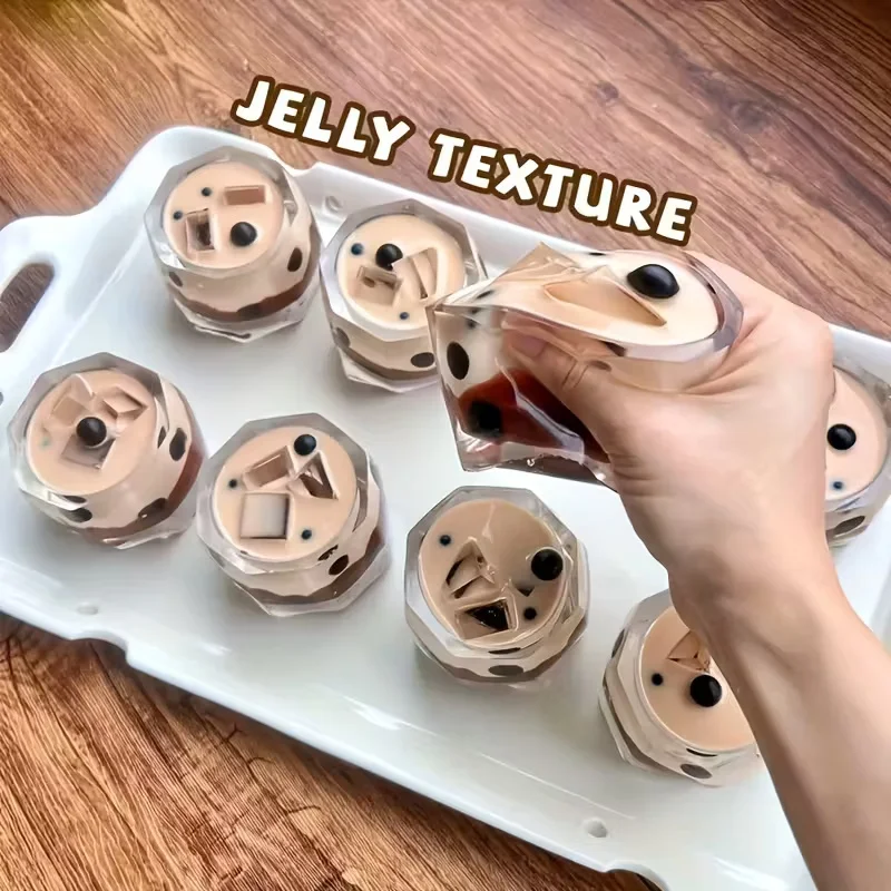 Juguete de goma suave para té de la leche con burbujas, juguete para aliviar el estrés de textura suave hecho a mano, fuerte adherencia de rebote lento, Navidad de oficina, Hal