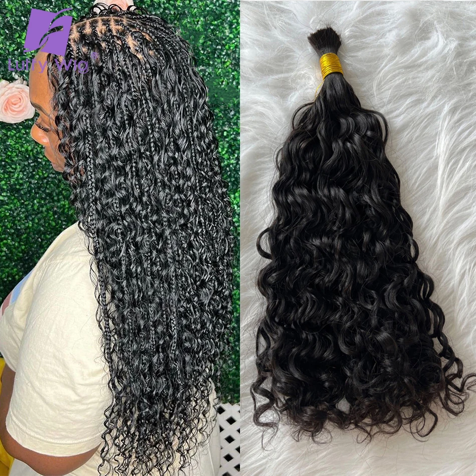 Bulk Human Hair Boho Knotsless Braids Double Drawn Curly No Weft For Braiding Full Ends Wholesale Bundles Human Hair Extensions