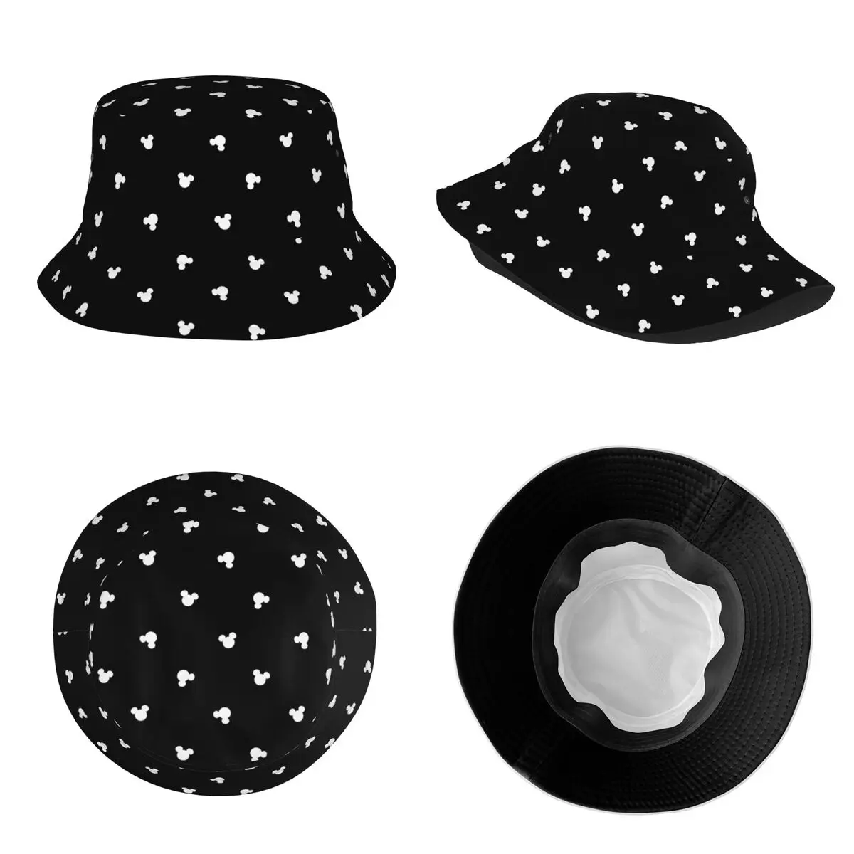 Unisex Bucket Hat Cute Mickey Hot Summer Headwear Foldable Outdoor Fishing Hat Boonie Hat Gifts Idea