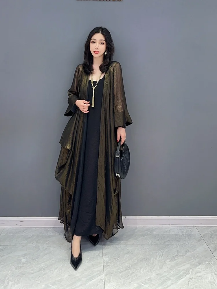 Vefadisa 2024 Spring Summer New Fashion Casual Two Sided Irregular Loose Casual Women Wear Trench Trendy Matching Top ZY593