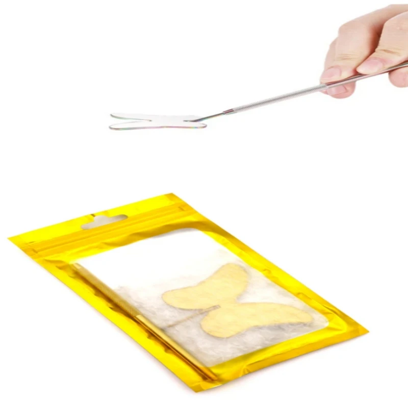 Grenzüberschreitender, exklusiver, schmelzender Wimpernverlängerungsspiegel aus Edelstahl für die Schönheitswimperninspektion, schmetterlingsförmiger Inspektionsspiegel