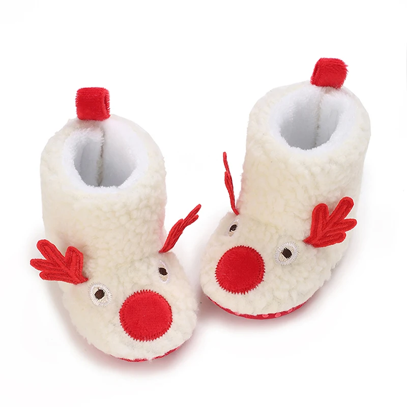 

Baby Fleece Slippers Boys Girl Soft Anti-Slip Deer Booties Winter Warm Infant Socks Crib Shoes