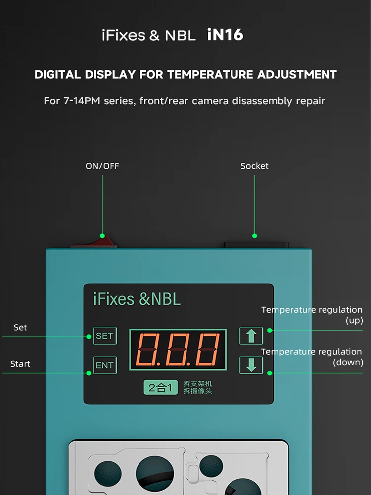 Ifits & NBL-plataforma calefactora de desmontaje y mantenimiento, 2 en 1, elimina el soporte del teléfono Apple, cámara frontal y trasera, 7-15 PM