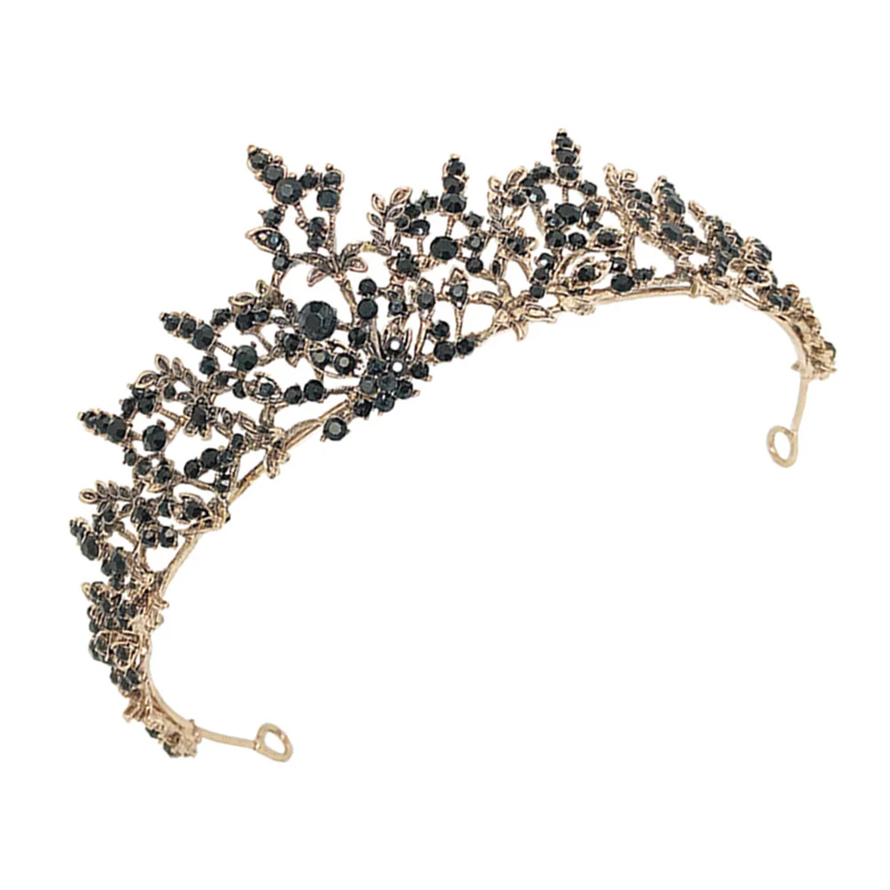 

1Pcs Retro Crown Headdress Elegant Bride Wedding Tiara for Banquet Engagement Birthday Party Event Bridal Accessories Black