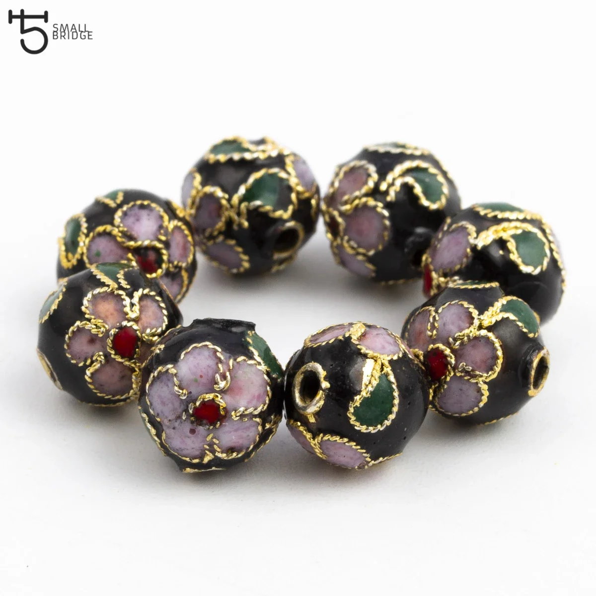 Cuentas de esmalte de Metal Cloisonne para fabricación de joyas, brazaletes Diy para mujer, espaciador suelto, cuentas de cobre, venta al por mayor