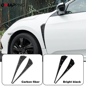 2 pcs car side fender spoiler wind knife ABS ABS Plastic Fiber Carbon Ventilation Decorative Air Side Banging for Honda Civic Tuning Decoration 10 Main Sales Civic Airofolio - №1