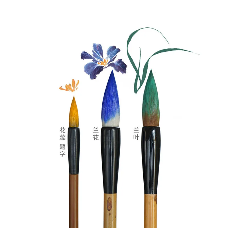 Professional Chinese Freehand Painting Brush Set for Orchid Bamboo Ink Wash Drawing, Art Supplies for Beginners and Artists