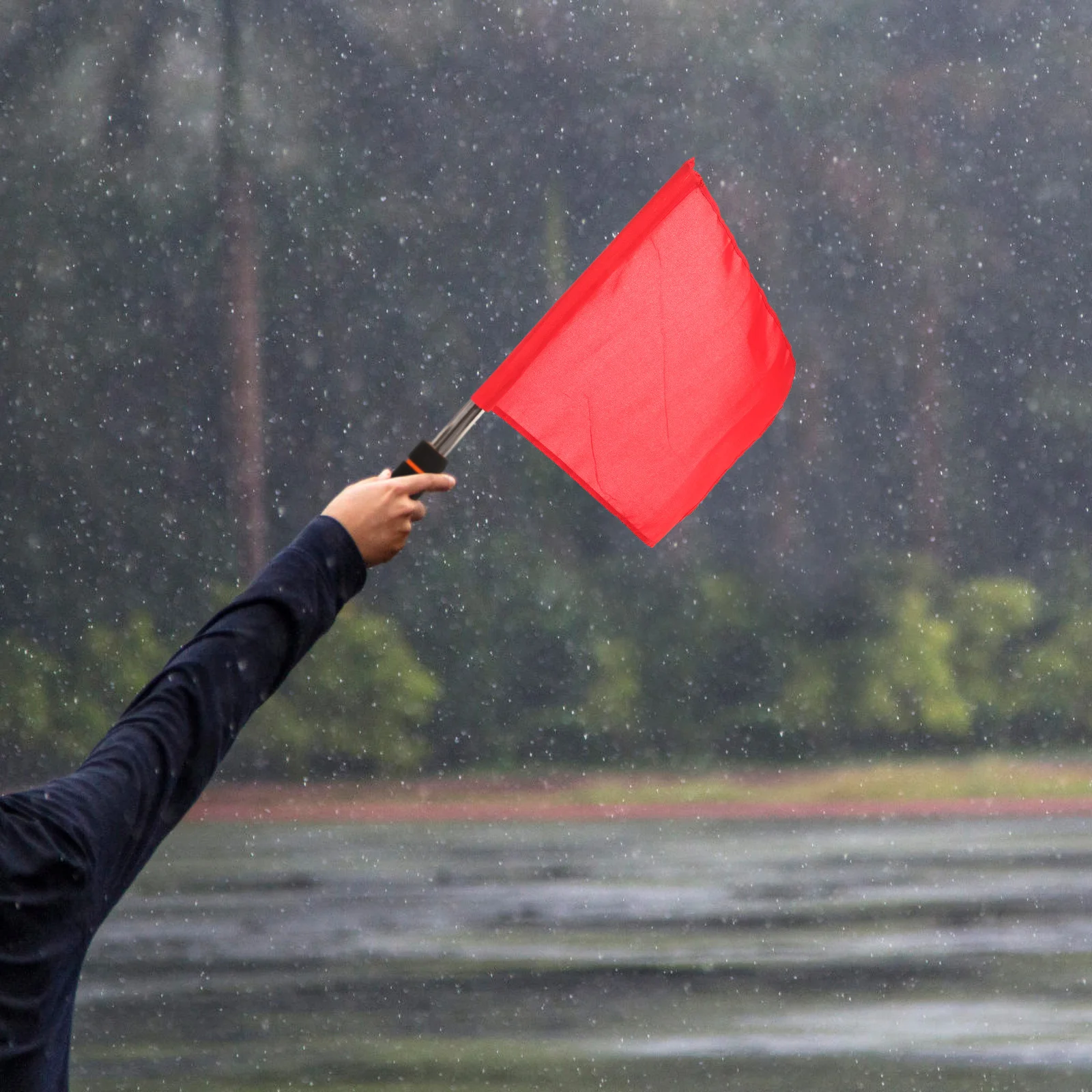 3 Pcs Referee Flag Red Flags Waving for Racing Sports Commander Stainless Steel Cloth