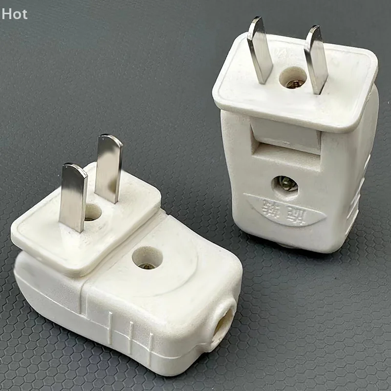 Do-It-Yourself Home Socket Parts, 1 or 5 PCS 180 Degree Pivot US Power Plug with Dual Flat Foot Junction