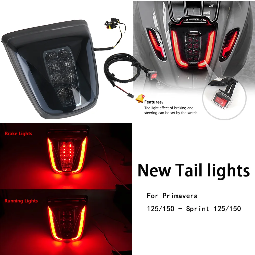 

Motorcycle LED Brake Light Tail Lights Stop Turn Signal Direction Indicator Blinker New For Vespa Sprint Primavera 125 150