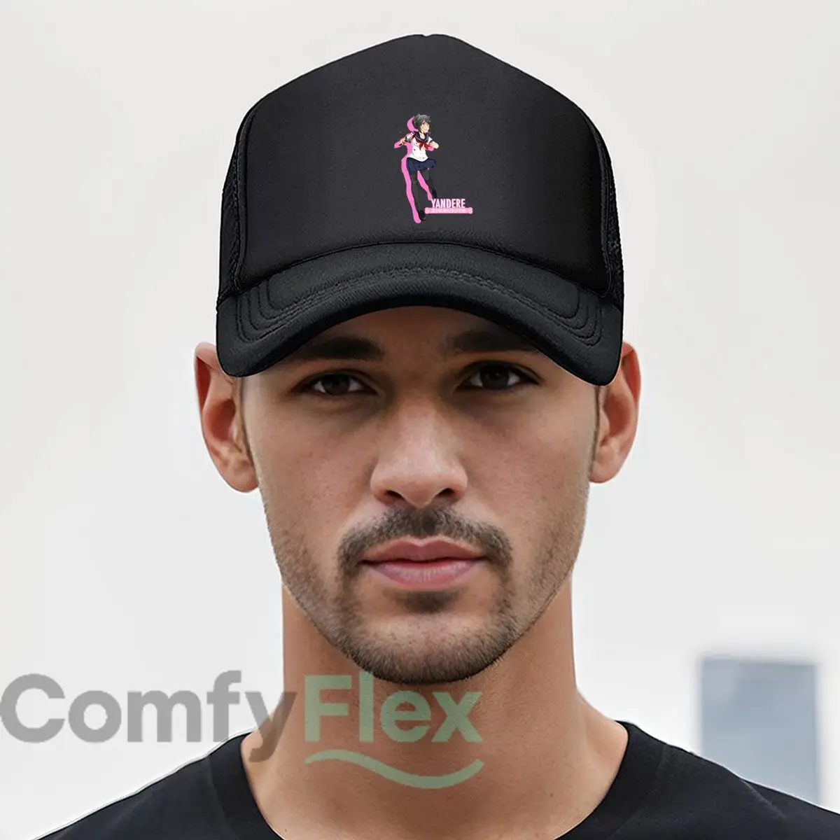 Yandere Anime Manga Art لعشاق Otaku وAnime تصميم عصري قبعة بيسبول شبكية