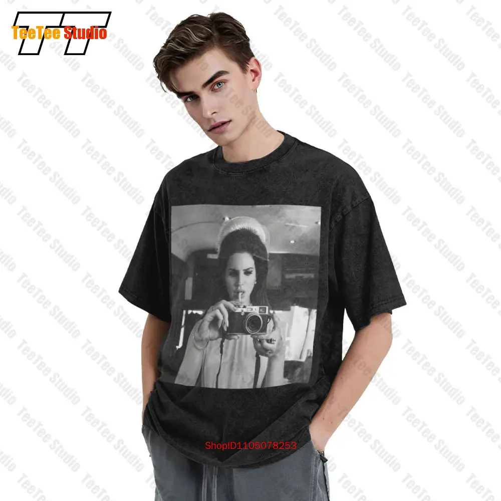تي شيرت Lana Del Ray Vintage Bus Camera Photo Graphic Vintage كبير الحجم 7IR3 #3