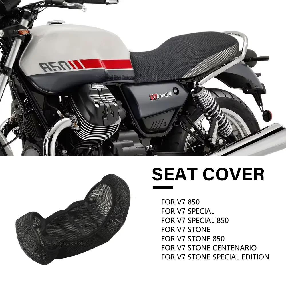 Funda de Asiento de Tela de Malla 3D Transpirable para Motocicleta V7 850 V7 Special 850 V7 Stone Stone Centenario