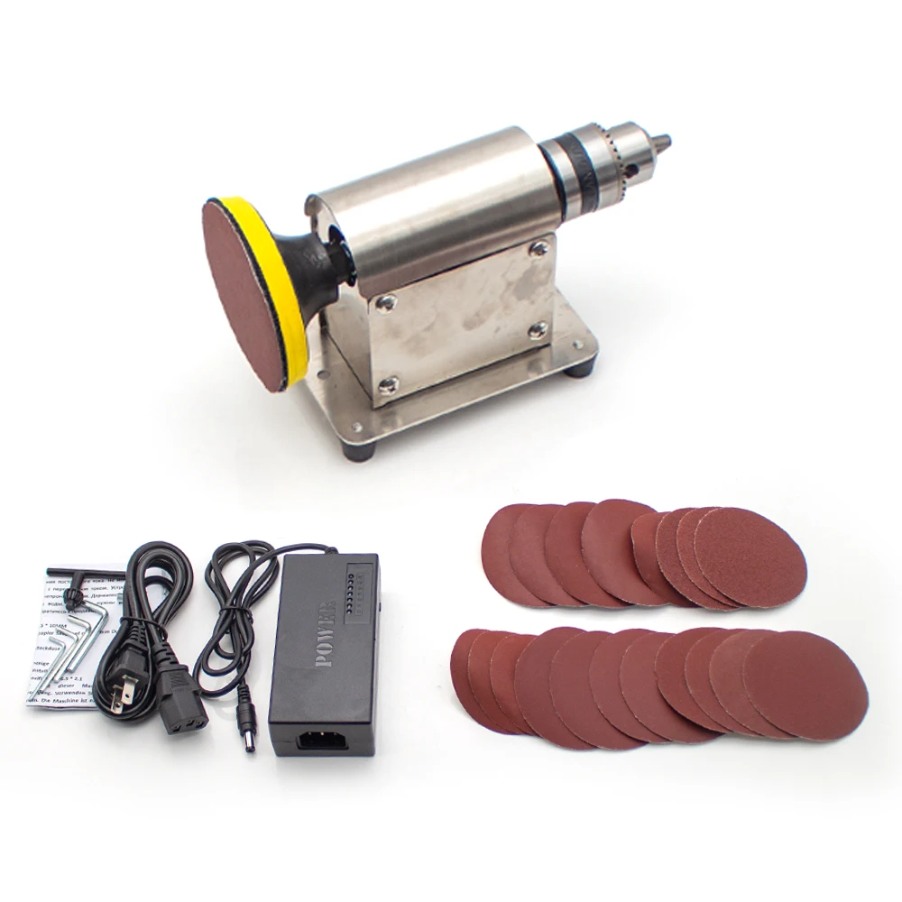 Multifunction Jewelry Rock Mill Polishing Grinding Machine Portable Mini Jewelry Grinder Buffer Benchtop Polisher + 20 Sandpaper