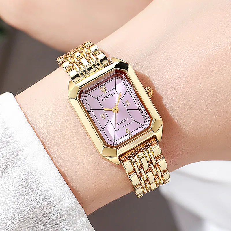 Women's Square Quartz Watch Simple Versatile Stylish Exquisite Wristwatch for Ladies Female Casual Watches Daily Wear Girl Gifts