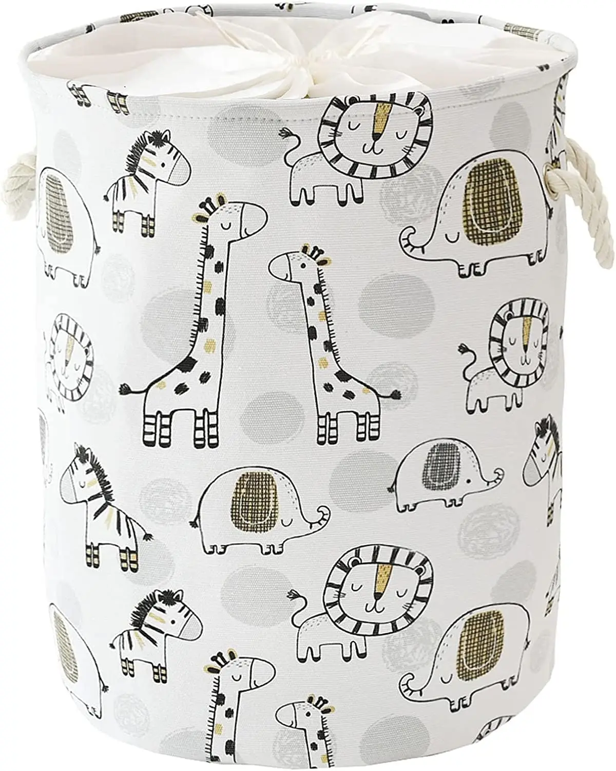

Large 58L Kids Laundry Basket, Foldable Canvas Hamper for Nursery, Toy Storage, Giraffe