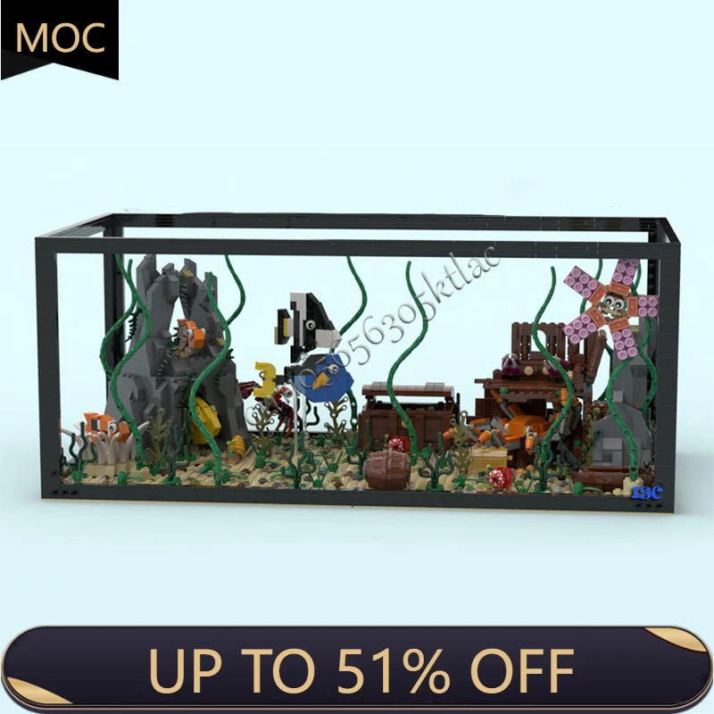 

1954 Parts MOC City Street Views Series Modular Aquarium Building Blocks Diy Educational Assembly Children Toys Birthday Gifts