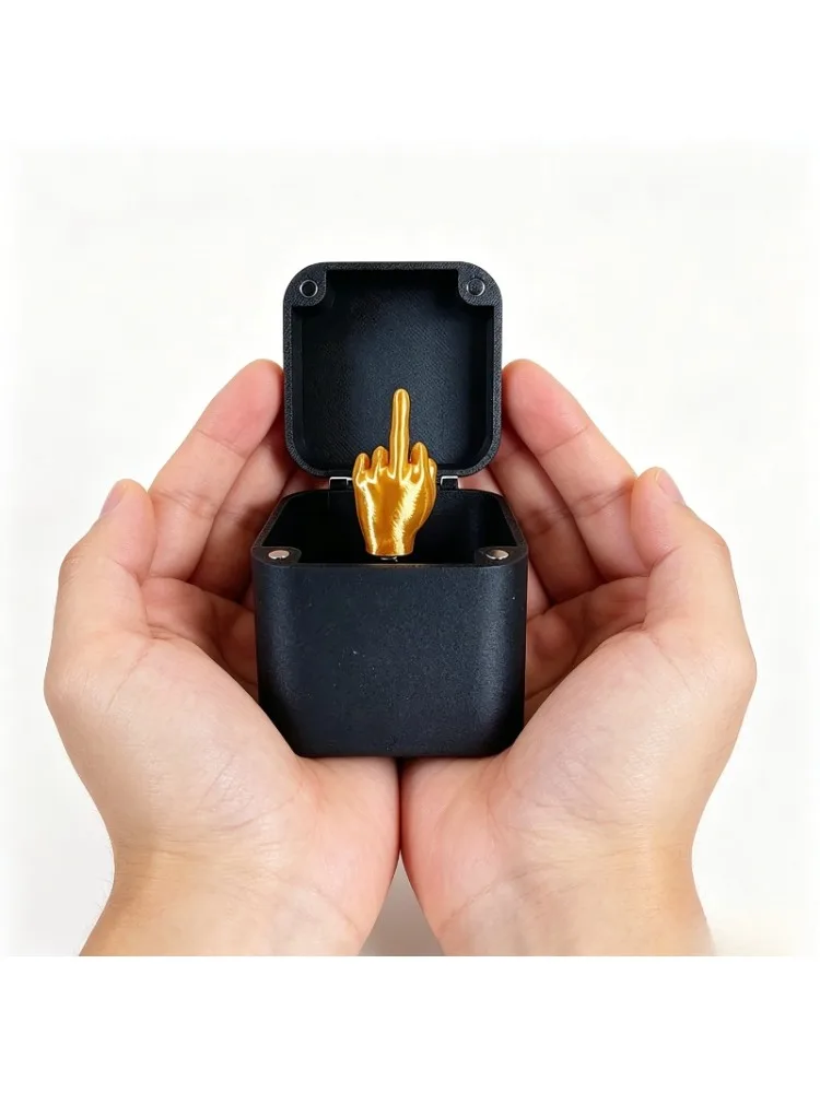 Interessantes Scherzgeschenk Mittelfinger in Box Weihnachtsbox Lustige Kreative Geschenke Büro-Schreibtisch Heimdekoration Weihnachtsgeschenk