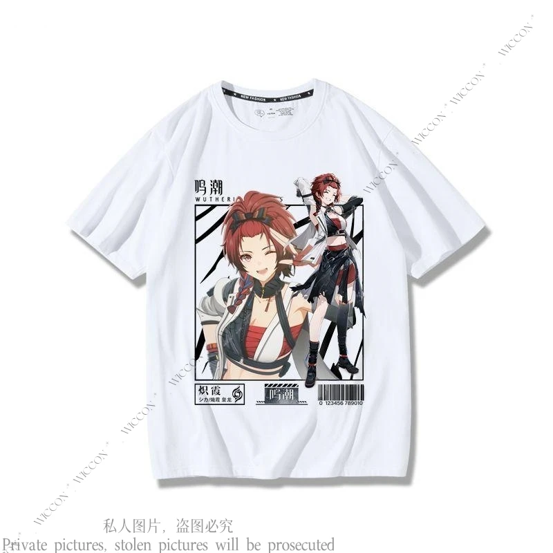 Wuthering Waves New Role Play Yangyang Jiyan Chixia Danjin Sanhua Yuanwu Cosplay Costume Daily Outfit T-shirt S-4XL Large Size