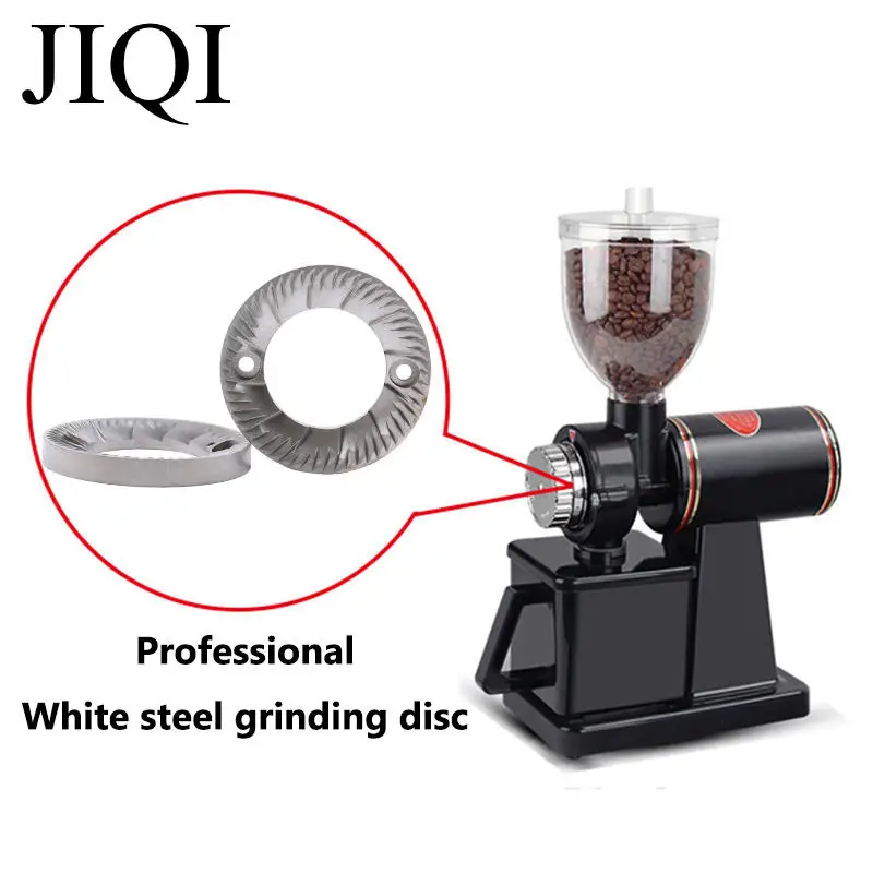 JIQI Electric Coffee Grinder Coffee Mill Bean Grinder Machine Thickness Adjustable Flat Burrs Grinding Machine 220V/110V EU US