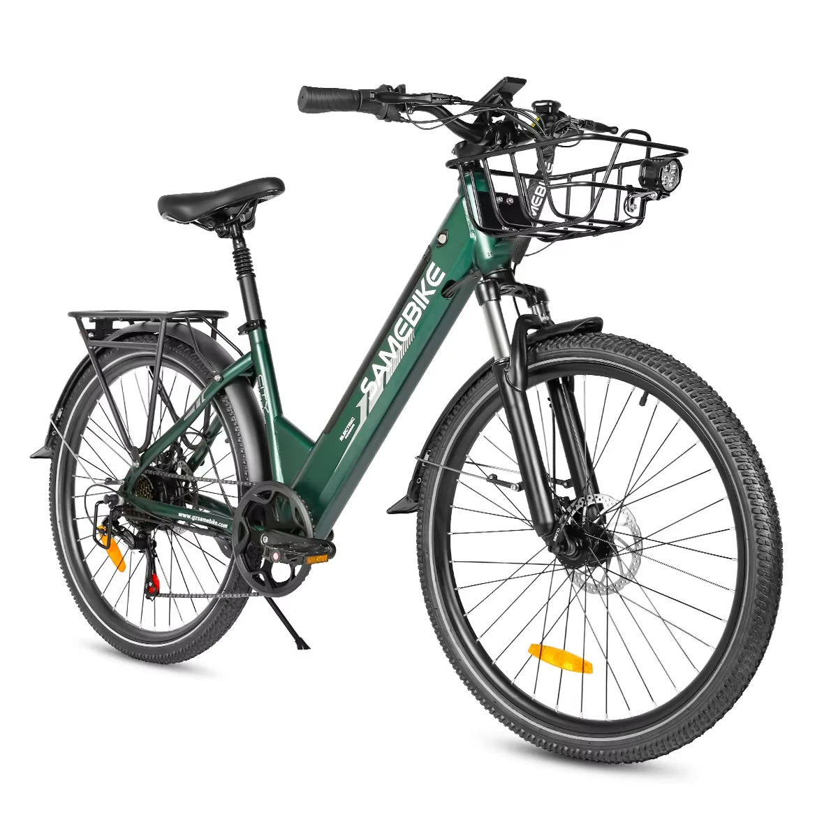 SAMEBIKE RS-A01Pro E-bike 500W motor, 36V15AH lithium batterij, 32km/u elektrische fiets met mand, volledige vering, elektrische mountainbike, 26 inch all-terrain banden, geschikt voor