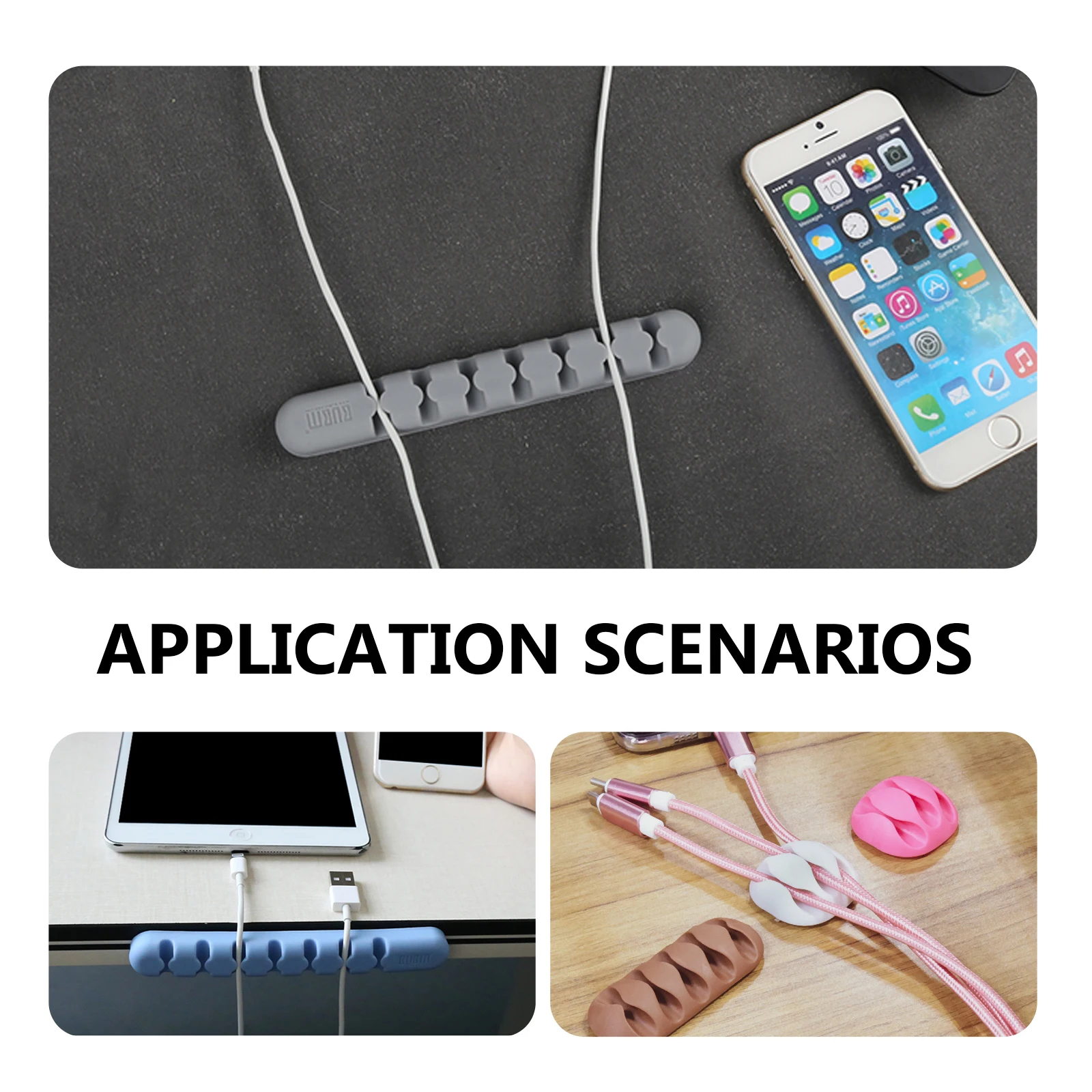 

Desktop Cable Organizer Multi-Style Wire Clip Fixer High Quality Tpr Durable Cord Fastener For Wall Table White 5 Styles