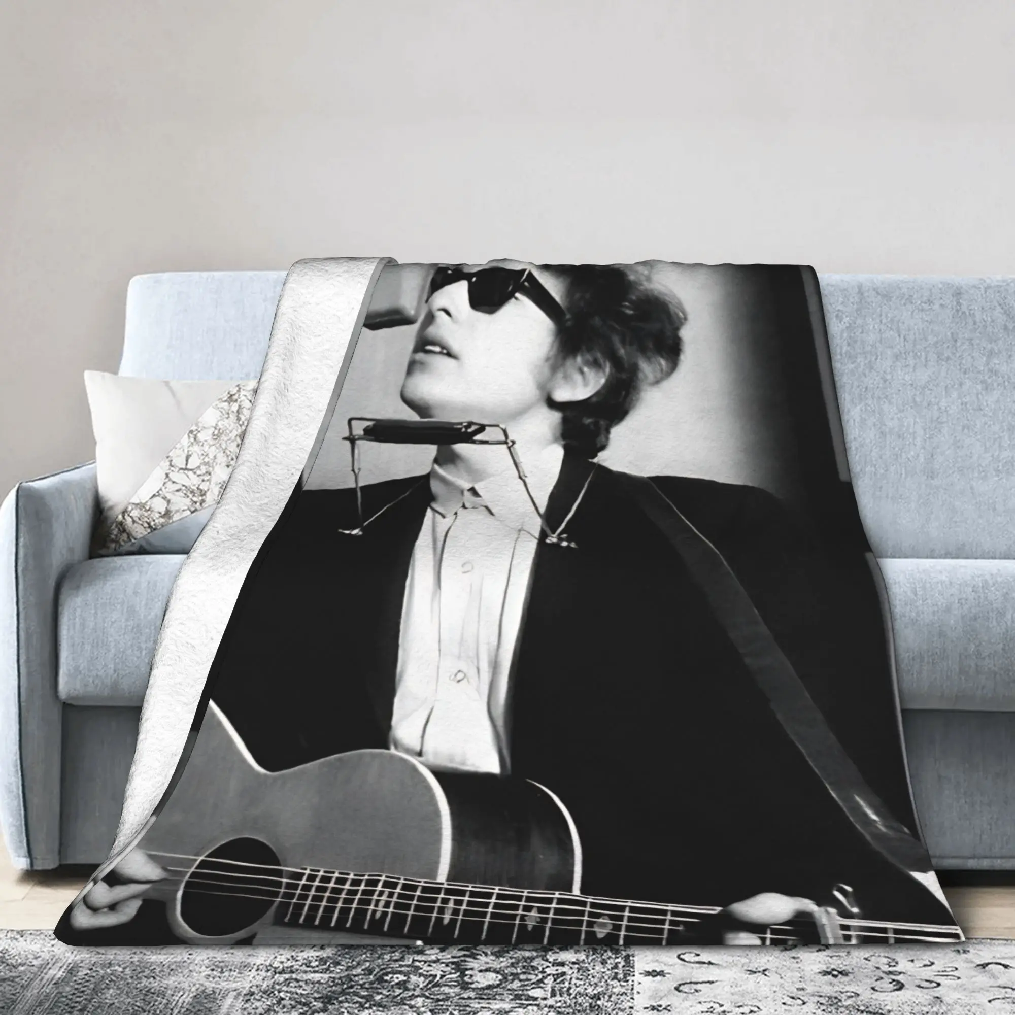 Bobs Dylans Singer Blankets  Wool Vintage Breathable Throw Blankets for Home Spring Autumn