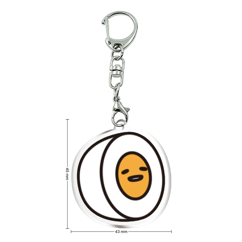 Sanrio Gudetama Lui Ei Japans Voedsel Kawaii Transparant Acryl Hanger Sleutelhangers Kinderen Meisjes Jongens Accessoires Cadeau