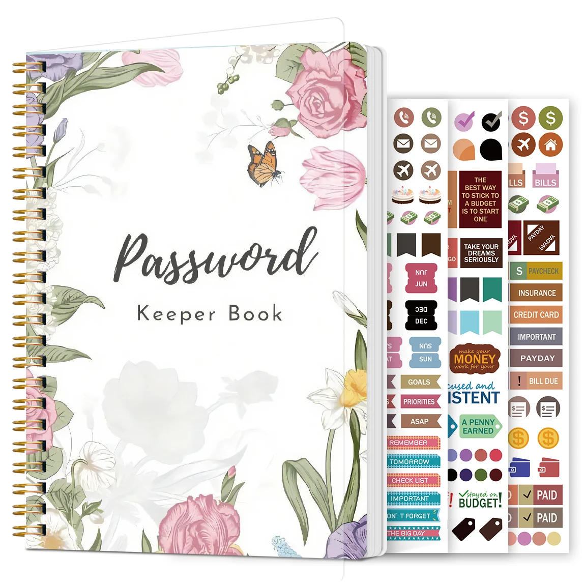 

A5 Password Book with 3 Sheets Stickers,Internet Account and Website Login Organizer,Perfect Password for Managing Cybersecurity