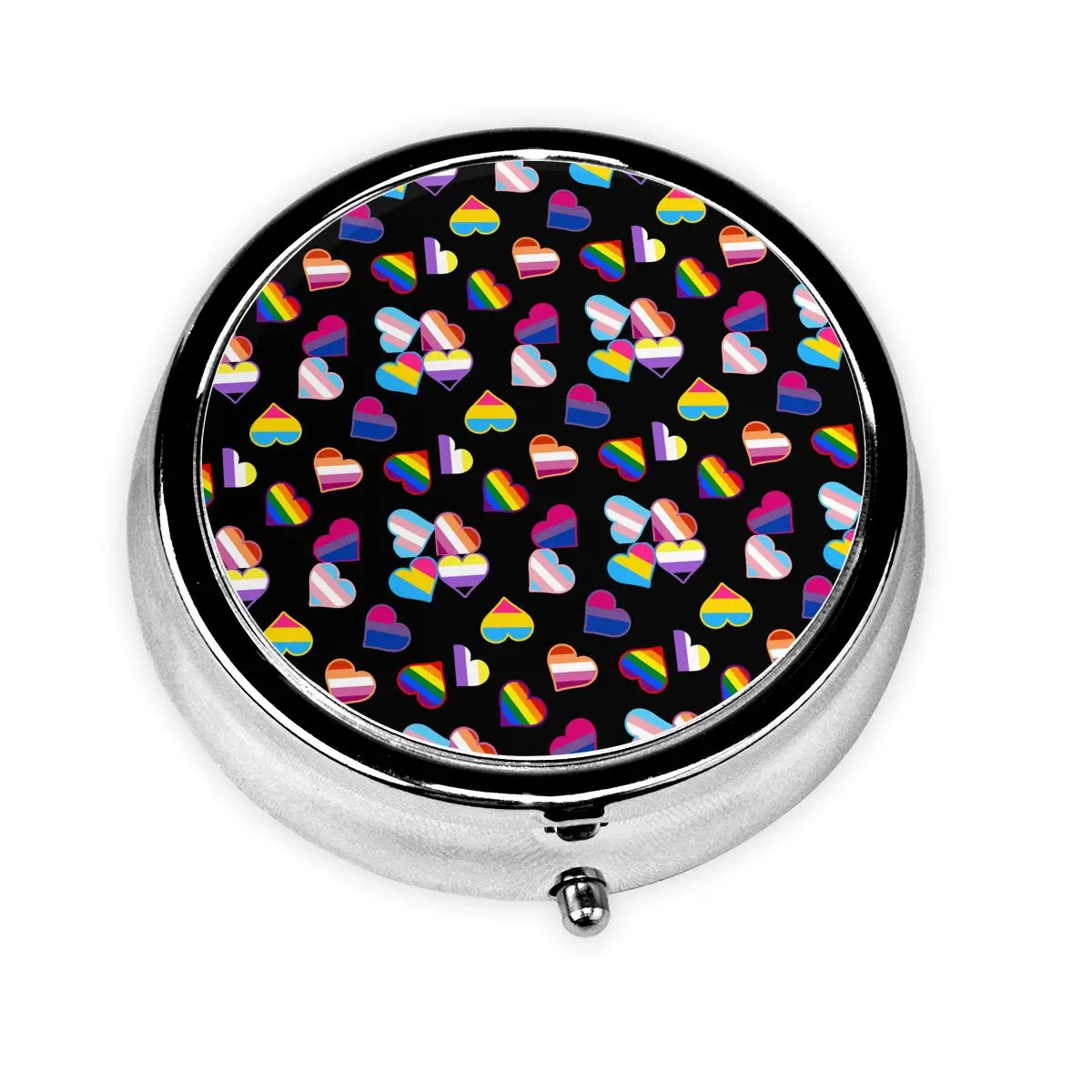 

Флаги Pride Hearts Pill Box 3-компонентный диспенсер для таблеток ЛГБТ Gay Pride GLBT Портативный органайзер для лекарств Контейнер для хранения