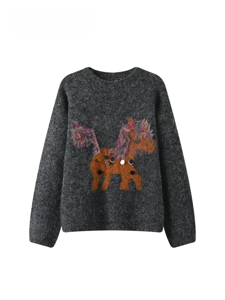 

plus Size Lazy Sle Long Sve Sweater Women Winter New Loose Versatile Slimming Top Comfortable Casual Polyester Fiber