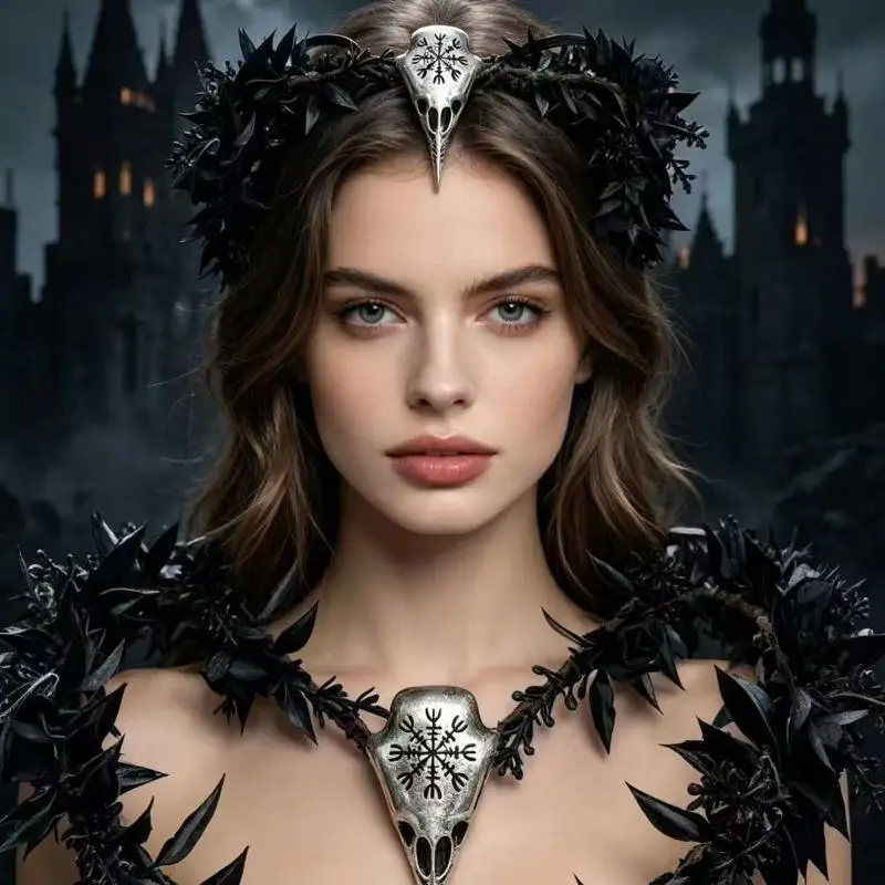 Modische Blumenranken-Elfenkrone Fantasy-Diadem Elfen-Tiara Stirnband Künstlicher Blumenkranz Feenkopfschmuck für Waldhochzeiten – Detail 6