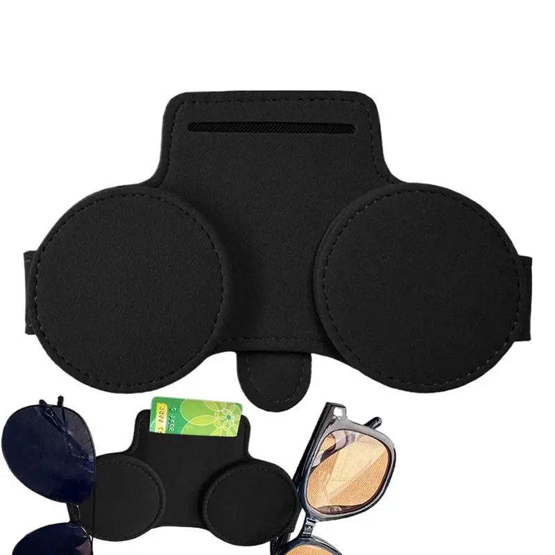 

Sunglass Holder For Car Eyeglass Hanger Clip For Car Sun Visor Double Clip Magnetic Leather Storage For Automotive Accessory