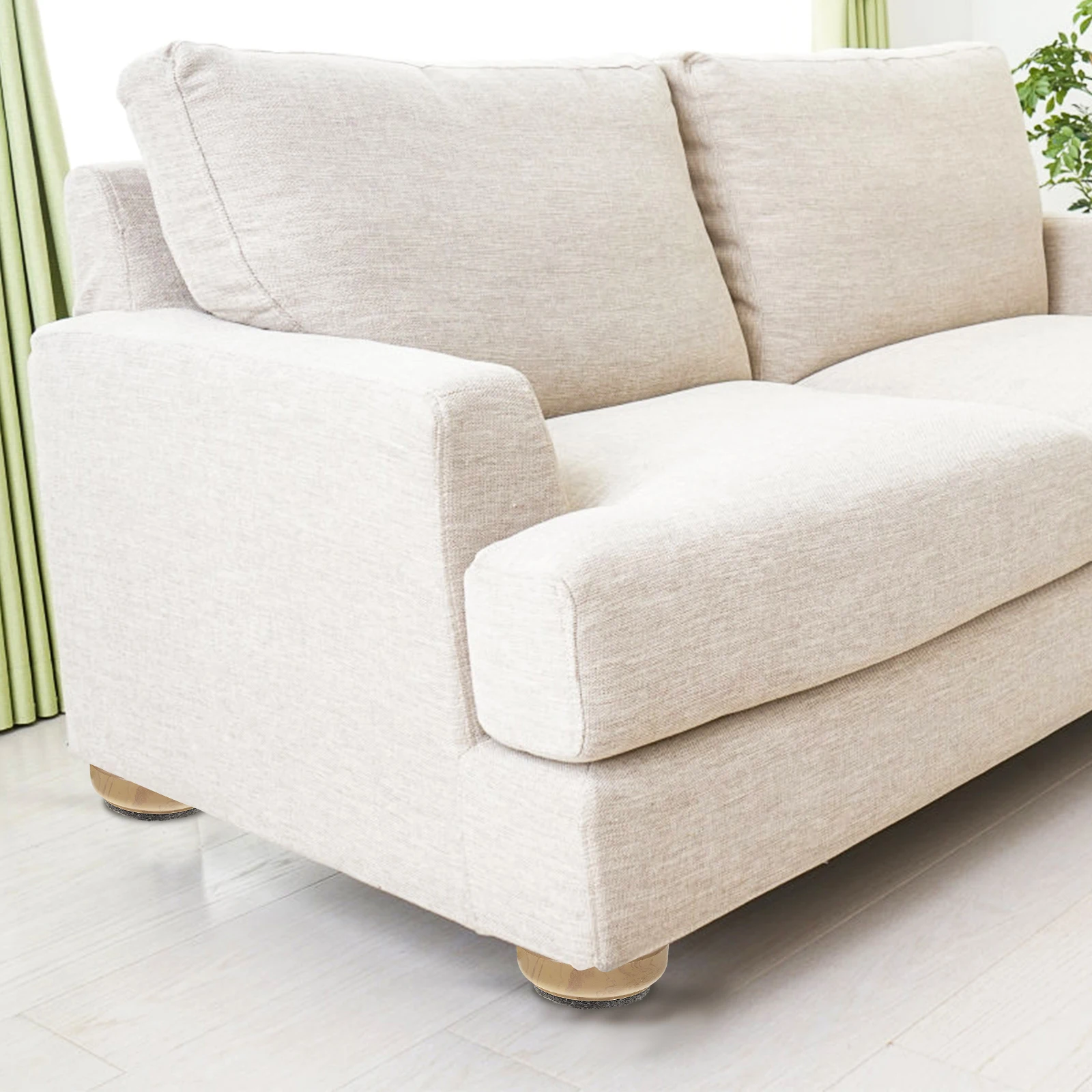 

4pcs Wood Grain Chair Leg Floor Protectors Plastic Furniture Pads For Hardwood Scratch Resistant Smooth Moving Tips Caps Sliders