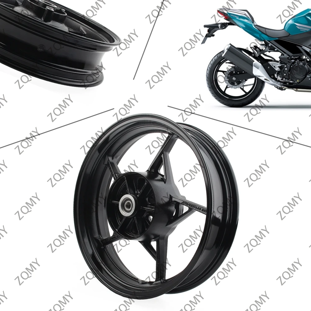 Gloss Black Motorcycle Rear Wheel Rim For Kawasaki Z400 Ninja400 EX400 ABS 2018 - 2022 2019 2020 2021