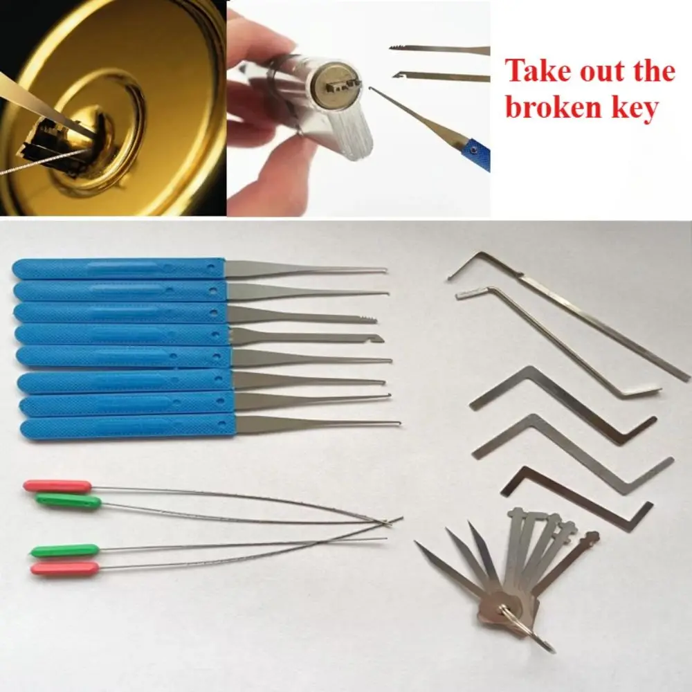 الفولاذ المقاوم للصدأ مفاتيح رئيسية قفل تركيب قوي الهيكل العظمي قفل هوك Warded اختيار الصدأ واقية دائم مفتوحة الأبواب مفتاح مجموعة #1