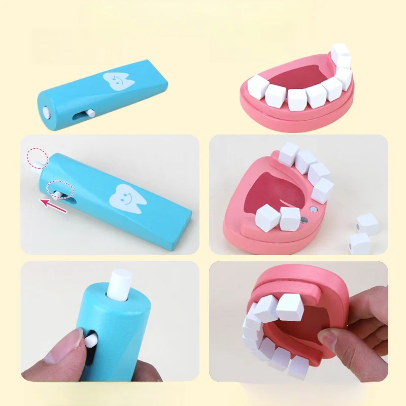 Children's wooden makeshift home simulation medicine box doctor set nurse boy girl baby role-playing toy