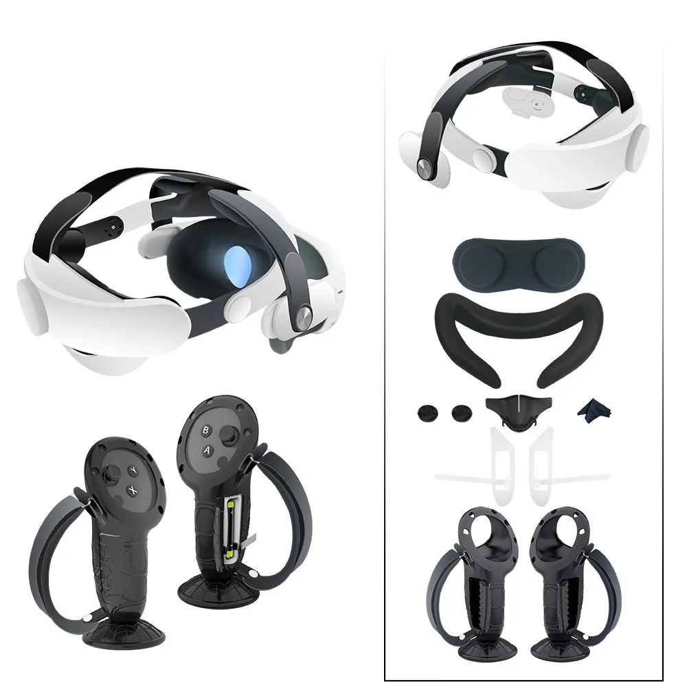 VR accessory set for Quest 3 leather cushion pressure reducing and weight reducing wearing silicone face mask blackout nose lens