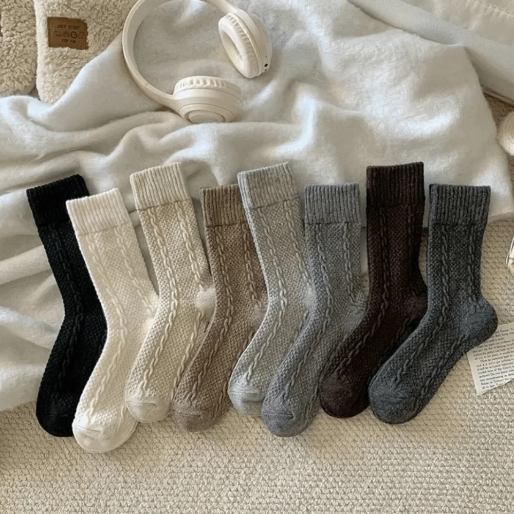 New Vintage Winter Socks Warm Thickened Floor Socks Breathable Soft Stacked Sock for Women