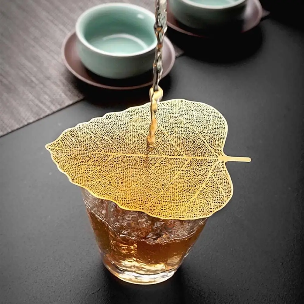 3Pcs Multifuction Tea Strainer Filter Mesh Metal Tea Infuser Leaf Stainless Steel Wine Glass Cover To Keep Bugs Out(Golden)