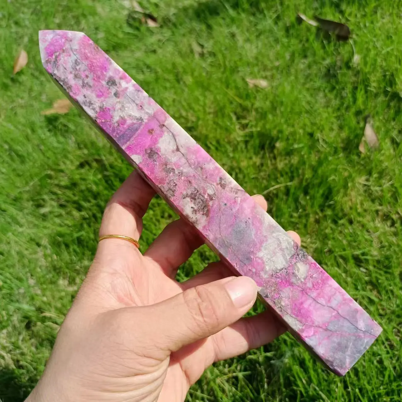 Magical Natural Pink Cobalt Obelisk, Quartz Crystal Tower Column, Mineral Specimen Reiki Healing Stone, Pink Degaussing Ore